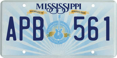 MS license plate APB561