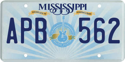 MS license plate APB562