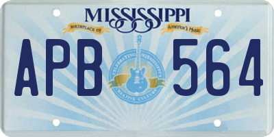 MS license plate APB564