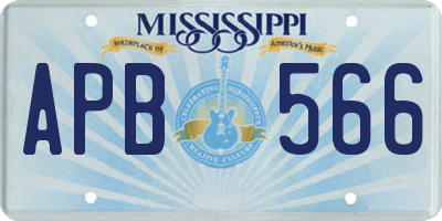 MS license plate APB566