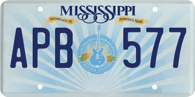MS license plate APB577