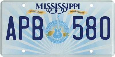 MS license plate APB580