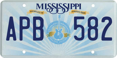 MS license plate APB582