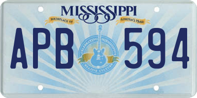 MS license plate APB594