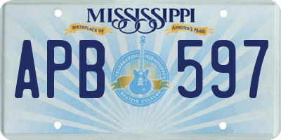 MS license plate APB597