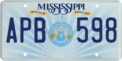 MS license plate APB598