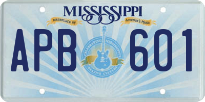 MS license plate APB601