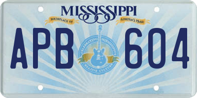 MS license plate APB604