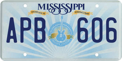 MS license plate APB606