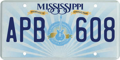 MS license plate APB608