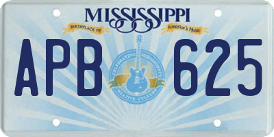 MS license plate APB625