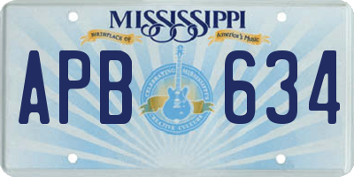 MS license plate APB634