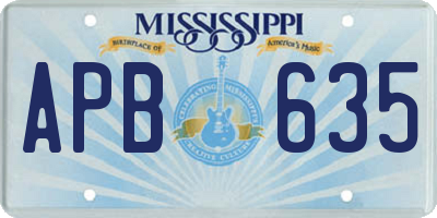MS license plate APB635