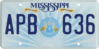 MS license plate APB636