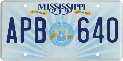 MS license plate APB640