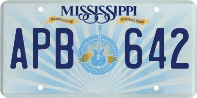 MS license plate APB642