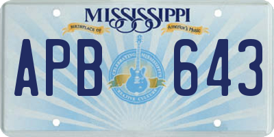 MS license plate APB643
