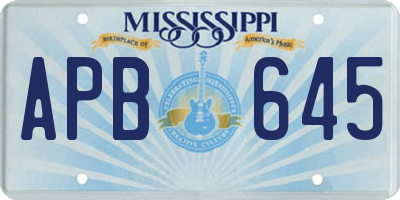 MS license plate APB645