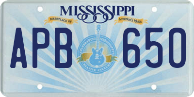 MS license plate APB650