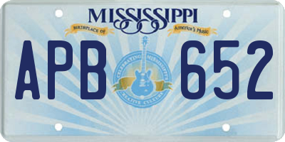 MS license plate APB652