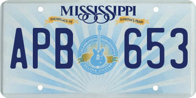 MS license plate APB653