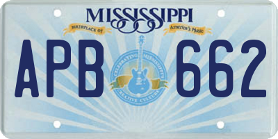MS license plate APB662