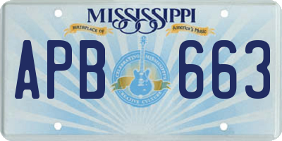MS license plate APB663