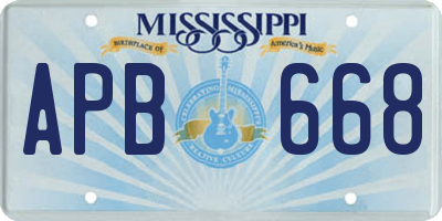 MS license plate APB668