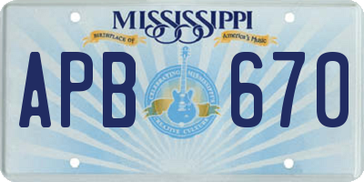 MS license plate APB670