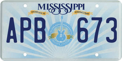 MS license plate APB673