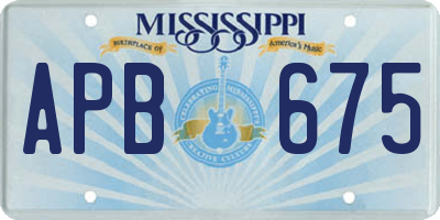 MS license plate APB675