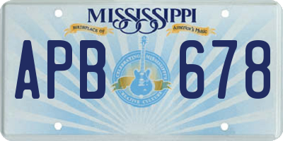 MS license plate APB678