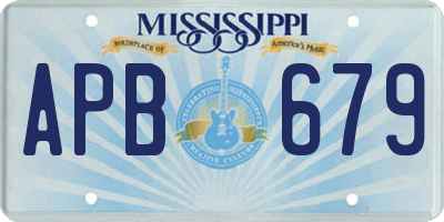 MS license plate APB679