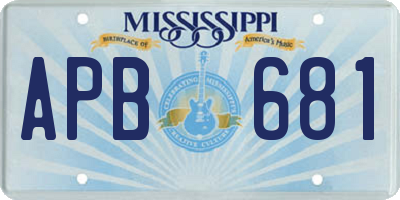 MS license plate APB681