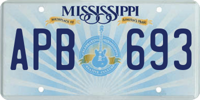 MS license plate APB693
