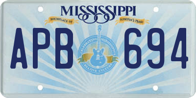 MS license plate APB694