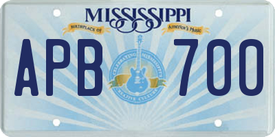 MS license plate APB700