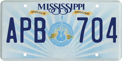 MS license plate APB704