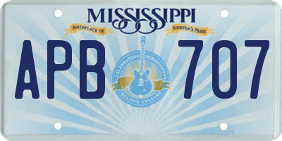 MS license plate APB707