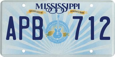 MS license plate APB712