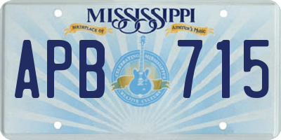MS license plate APB715