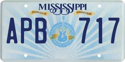 MS license plate APB717