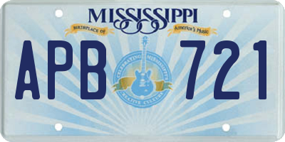 MS license plate APB721