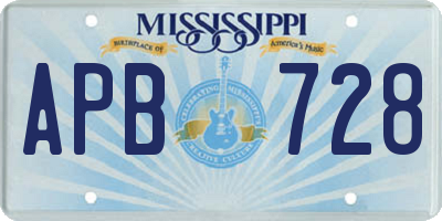 MS license plate APB728