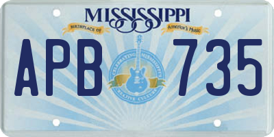 MS license plate APB735