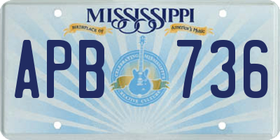 MS license plate APB736
