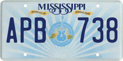 MS license plate APB738