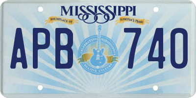 MS license plate APB740