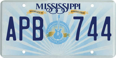 MS license plate APB744