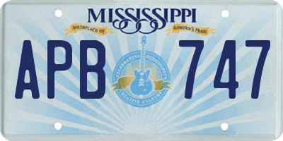 MS license plate APB747